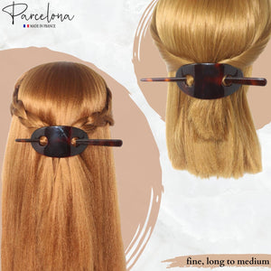 French Oval Hair Barrette with Stick