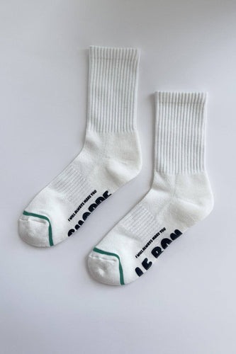 Hugger Socks: White/Black