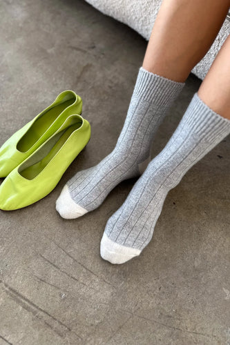 Classic Cashmere Socks: Grey Melange