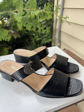 Load image into Gallery viewer, Ferragamo Badia Black Croc Sandal [8.5]
