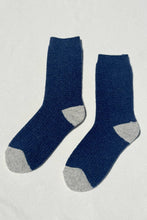 Load image into Gallery viewer, Wool Waffled Socks: Denim / Stone