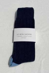 Extended Cashmere Classic Socks: Navy