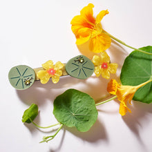Load image into Gallery viewer, Jeweled Nasturtium French Barrette