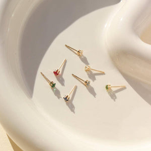 Tourmaline Studs : Sterling Silver