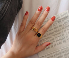 Load image into Gallery viewer, Hexagon Signet Ring - 18K Gold Filled
