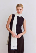 Load image into Gallery viewer, The Alpaca Skinny Scarf - Arctic White/Sky Blue