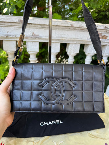 CHANEL Chocolate Bar Black Flap Bag [as-is]