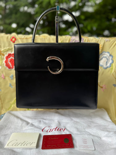 CARTIER VTG Panthère Top Handle Bag 1990