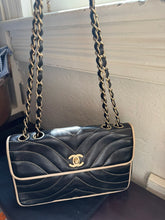 Load image into Gallery viewer, CHANEL Navy + Ivory Classic Flap Bag