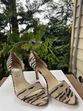 Load image into Gallery viewer, Ferragamo Zebra Print Heeled Sandals [8.5]