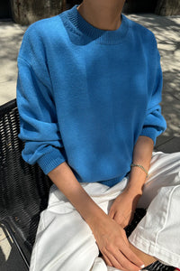 Milo Cotton Sweater - Blue