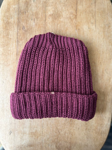 Cotton Beanie - Burgundy