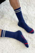 Load image into Gallery viewer, Extended Boyfriend Socks: Navy