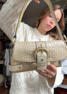 Y2K Leather Snake-embossed Shoulder Bag