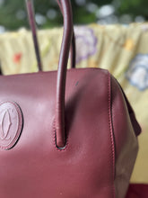 Load image into Gallery viewer, CARTIER VTG Must Line Mini Boston Bag in Burgundy Leather