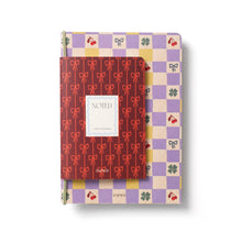 Load image into Gallery viewer, Checkerboard &amp; Bows Softcover Notebook Set of 2 - A5 &amp; A6