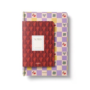 Checkerboard & Bows Softcover Notebook Set of 2 - A5 & A6