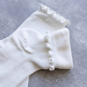 Wednesday Ruffle Socks: White