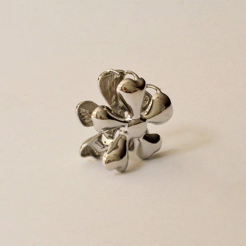 Flower Metal Hair Claw Clip | Silver