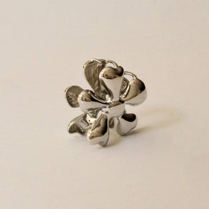 Flower Metal Hair Claw Clip | Silver