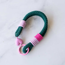 Load image into Gallery viewer, Rope Bag Charm with Heart: Green