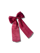 Load image into Gallery viewer, Handmade Organza Hair Bow Barrette | Red