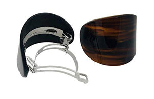 French Curved Hair Barrettes: Tortoise Shell