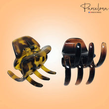 Load image into Gallery viewer, Parcelona French Classic Large Pony Cellulose Jaw Hair Claw for Women and Girls: Shell-Black