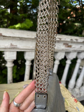 Load image into Gallery viewer, YVES SAINT LAURENT Silver Leather + Mesh Strap Bag