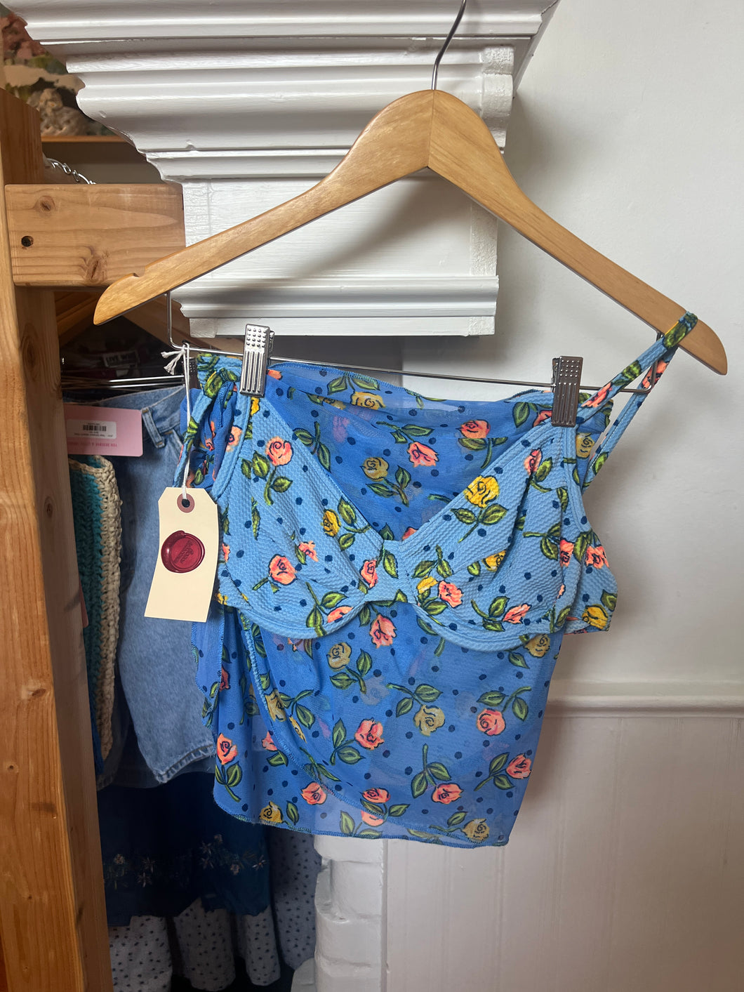 FT 90's floral/polka bikini/c-up [M/L]