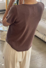 Load image into Gallery viewer, Pointelle Babe Tee - Chocolate