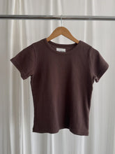 Load image into Gallery viewer, Pointelle Babe Tee - Chocolate