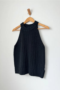 Claire Cotton Sweater Tank: Black