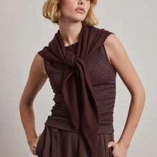 Load image into Gallery viewer, Merino Wool Triangle Scarf (L) - Dark Brown