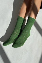 Load image into Gallery viewer, Modal Eyelet Socks: Palm Green