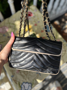 CHANEL Navy + Ivory Classic Flap Bag