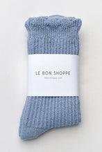 Load image into Gallery viewer, Linen Scallop Socks: Pale Blue