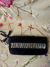 Load image into Gallery viewer, GUCCI 00&#39;s Black Silk Crystal Front Beaded Evening Bag Clutch
