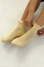 Load image into Gallery viewer, Ruffled Hugger Crew Socks: Banana Cream