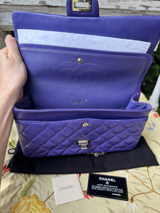 CHANEL Lambskin 2.55 Reissue 227 Flap Purple