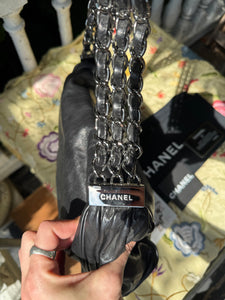CHANEL Black Lambskin Hobo Bag