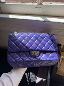 CHANEL Lambskin 2.55 Reissue 227 Flap Purple