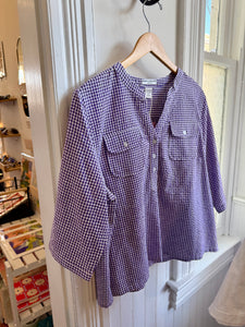 JDV - 90s Cotton Gingham Purple Top [L]