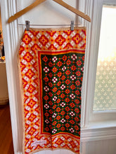 Load image into Gallery viewer, YSL Tan/Green/Red Cotton Scarf