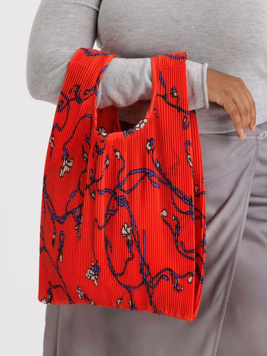 Pleated Baggu - Red Snapdragon