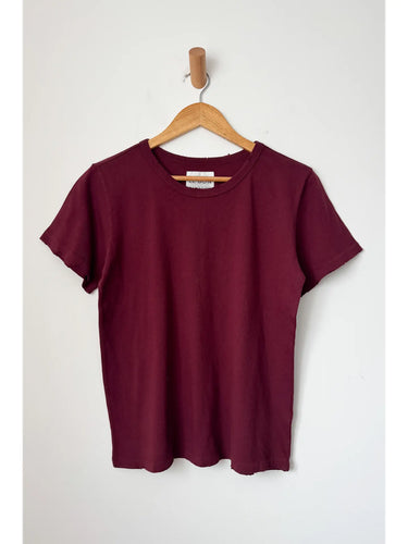 Organic Cotton Vintage Boy Tee - Burgundy