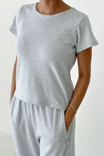 Load image into Gallery viewer, Pointelle Babe Tee - Icy Grey