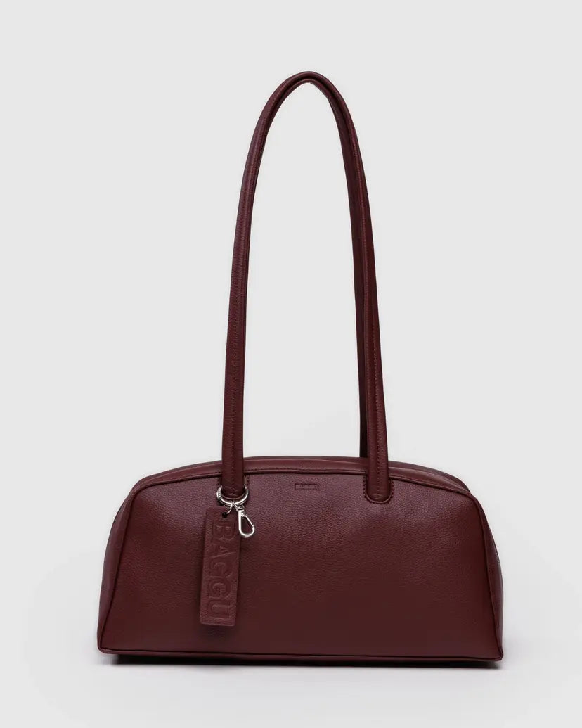 Recycled Leather Bowler Bag - Mahogany