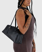 Load image into Gallery viewer, Recycled Leather Bowler Bag - Black
