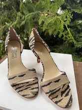Load image into Gallery viewer, Ferragamo Zebra Print Heeled Sandals [8.5]